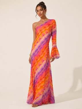 Rahi Moonbeam One-Shoulder Maxi Dress in Sunset Swirl